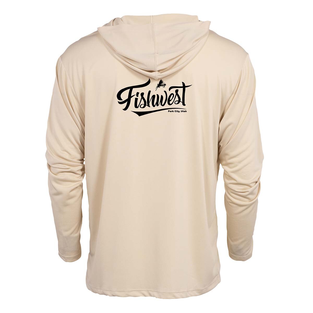 Fishwest Logo Confluence Hoody Men's in Sand Dune